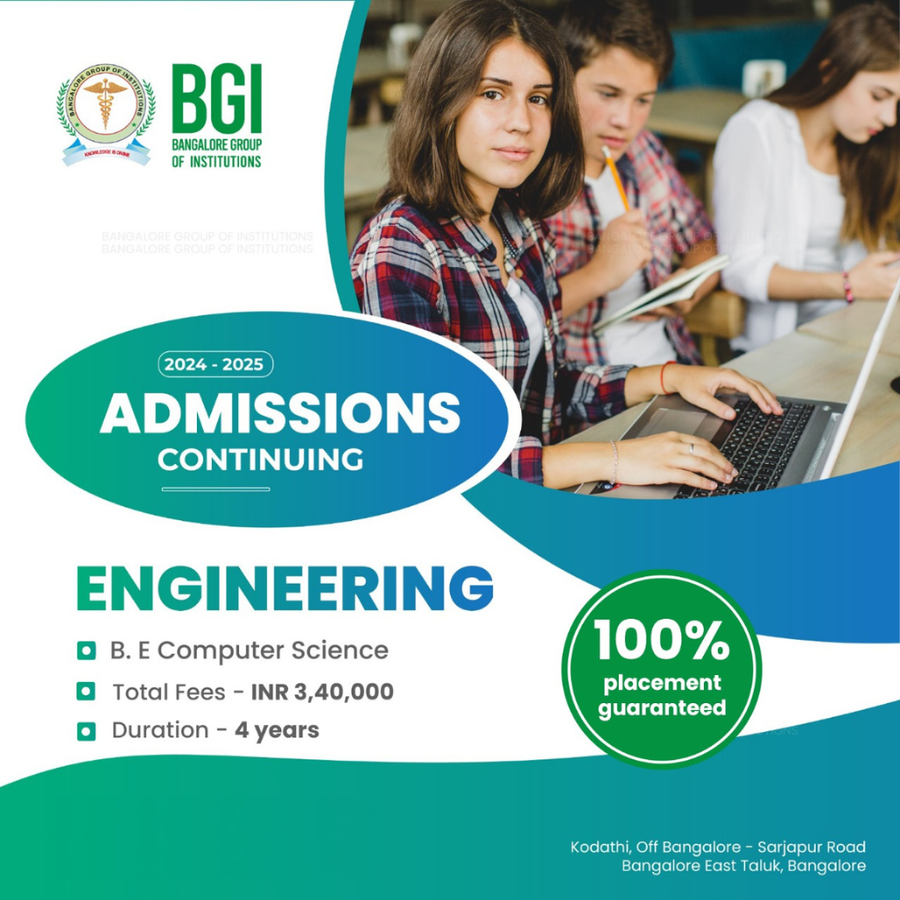 Admission open for B.E in Computer Science at Bangalore Group of Institutions, Bengaluru/Bangalore